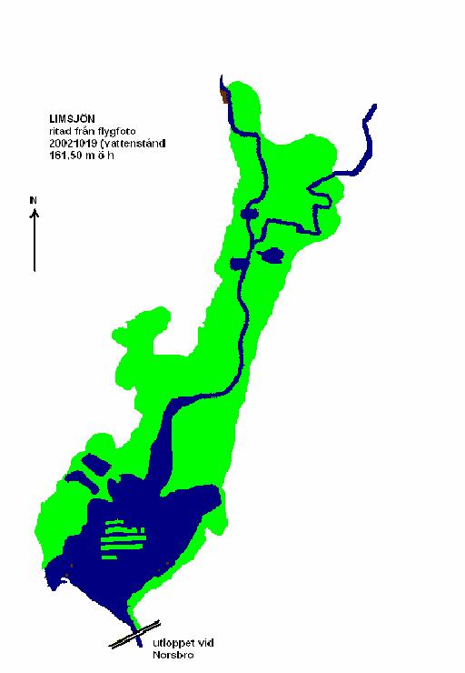 Area på hela Limsjöområdet: 2,6 km 2 Area på vattnet i Limsjön: 0.