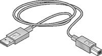 4 Ansluta till skrivaren Fasta nätverk (Ethernet) Ansluta en digitalkamera USB Trådlösa utskrifter med Bluetooth USB Skrivaren är ansluten till datorn med en USB-kabel.