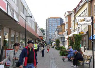 1.4 Gågatorna Medborgaregatan Mölndals torg Målbild: Gågatorna ska vara befolkade, levande stråk där stadsliv, handel och