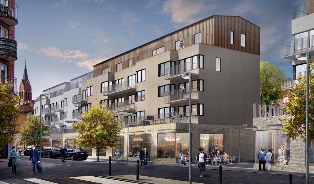 Bild på Kv Gråsejen sett från Bergmansgatan (Fredblad arkitekter)