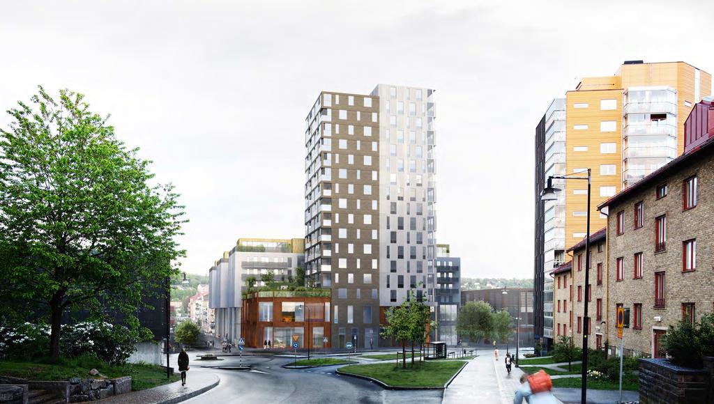 Bild på Kv Hajen sett från Storgatan (Fredblad arkitekter) Gestaltningsprogram