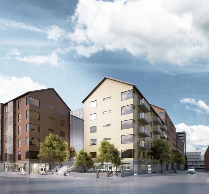 Lastzon, parkeringsdäck och bostäder (västra kvarteret) Det sydvästra kvarteret utgörs huvudsakligen av bostäder.