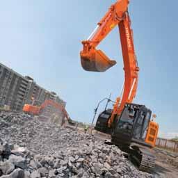 Byggt för att klara krävande arbetsmiljöer Hållbara delar Nya ZAXIS 225USR har konstruerats för att arbeta under de mest utmanande arbetsförhållanden.