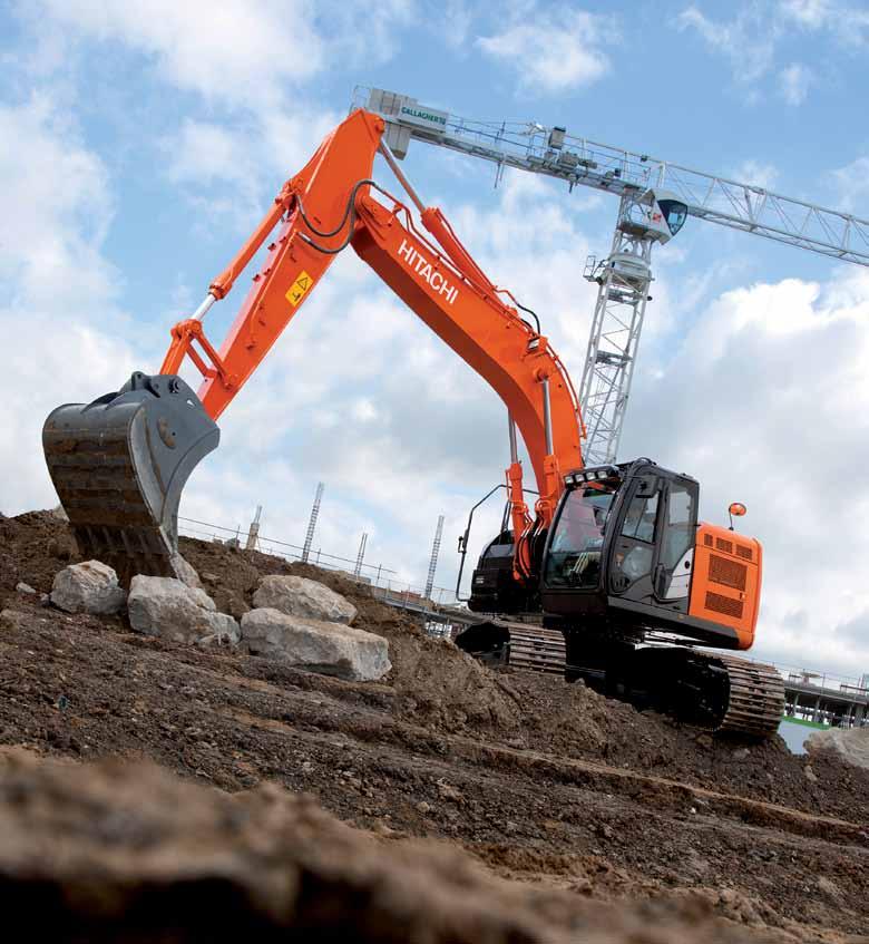 ZX225USR-5 PRESTANDA Nya ZAXIS 225USR är snabb och bränslesnål, konstruerad för att uppnå högsta prestanda på en mängd olika arbetsplatser.