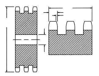 ANSI B2. d ±/6" D Z d ±/6" D NO. YPE A CHAIN WIDH: PICH: ROLLER WIDH: SPK. WIDH: SINGLE B RIPLE B3 H = 0.7" A " X 3/6" " 3/6" 0.0" 0.6" 0.6" 0.563" 0 2 3 4 5 6 7 2 2 2 3..2..4.54.73.3.4 2.067 2.5 2.