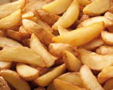 48166 fryst, 5 x 2,5 kg/kart Lev.art.nr. 196000 x-pris 148:00/kart Klyftad potatis med skal Best.
