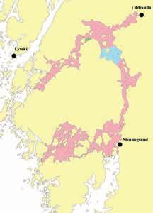 I skyddsområdet åtta fjordar råder det fiskeförbud för torsk, kolja och bleka hela året (Figur 3). Vid fiske efter andra arter är det tillåtet att fiska med handredskap i det röda området.