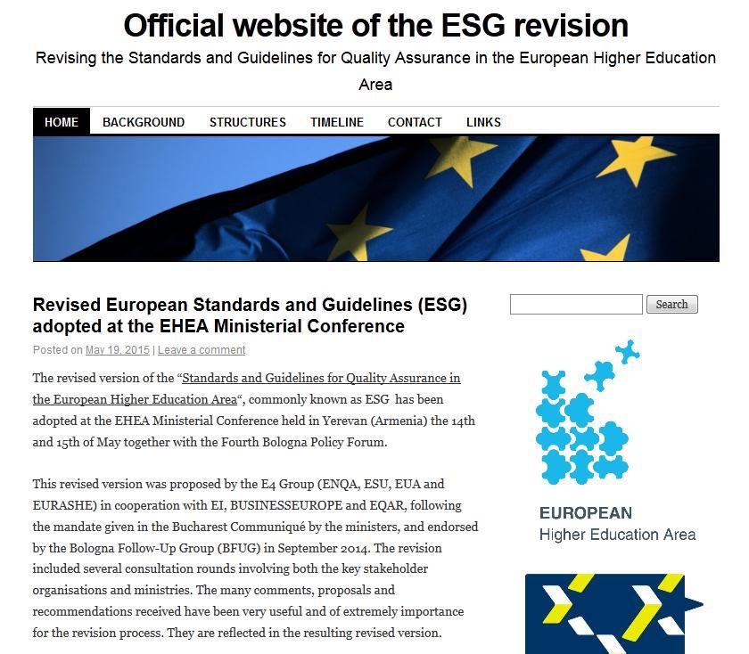 European Standards and Guidelines,ESG Reviderad