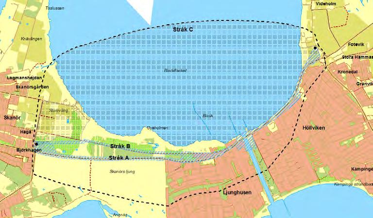 1 Samråd avseende stråk E.ON Elnät Sverige AB genomförde under april och maj 2011 samråd enligt miljöbalken 6 kap. 4 avseende utredningsområde och tre stråk för en ny ledning (se figur 1).