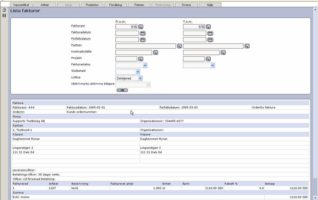 Senast uppdaterat: 07-10-0202 Exder efaktura sida 9 av 29 Detaljerad lista I den detaljerade listan kan ni få en mer informationsrik
