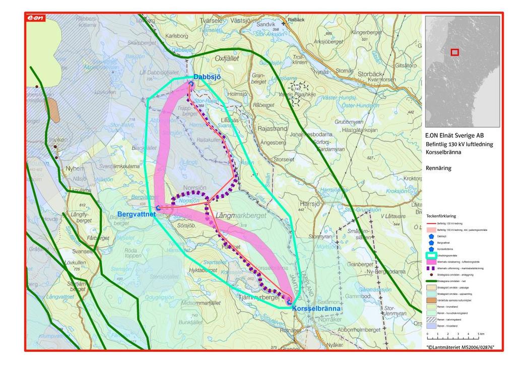 Figur 12. Strategiska områden för rennäringen 4.7 Boendemiljö, hälsa och säkerhet Kring kraftledningar alstras elektromagnetiska fält.