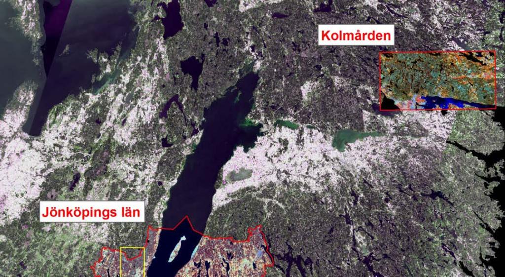 1.2 Studieområden Habitatmodelleringen utvecklades ursprungligen i Kolmården, vars skogsområden omfattar både Östergötland och Södermanland. Den har sedan testats i två steg i Jönköpings län.