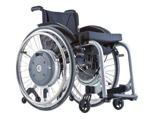 Tack vare e-motion är det lätt att bromsa rullstolen med endast lite kraft.