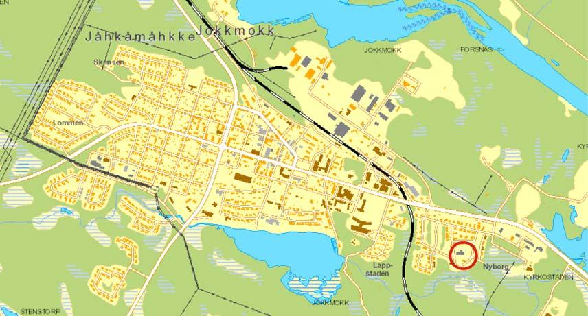 Detaljplan för del av Nyborg, fastigheten KYRKOSTADEN 1:969 mfl, inom Jokkmokks kommun, Norrbottens län Handlingar I planen ingår följande handlingar: Plankarta med planbestämmelser och illustration