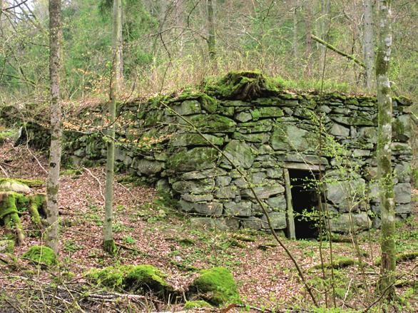 UNDANTAGET 5 Här i slutet av fägatan planerades ett undantagsställe till Bengta Nilsdotter. Grunden är efter en ladugård som flyttades till Immeln i början av 1900-talet.
