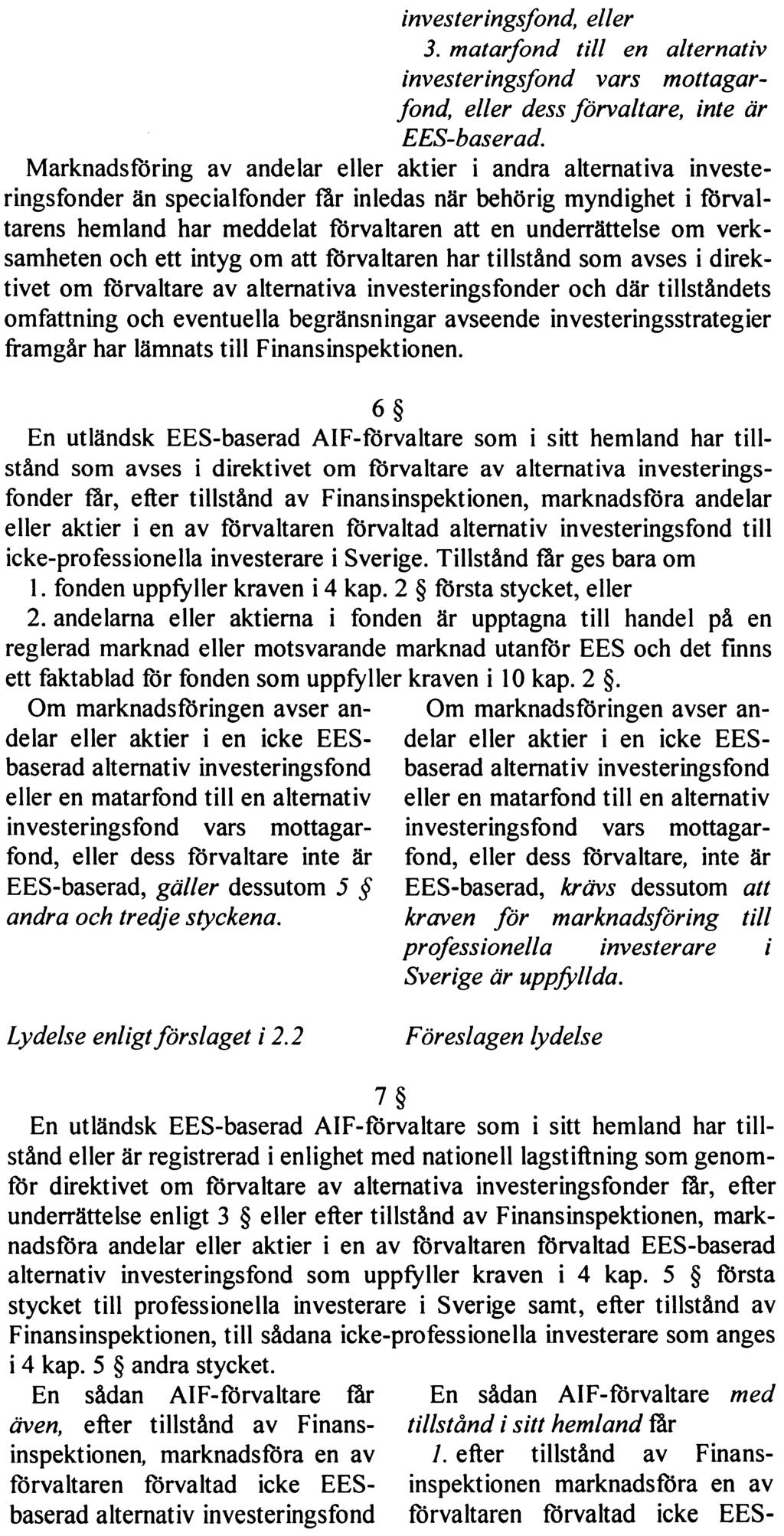 REGERINGENS LAGFÖRSLAG