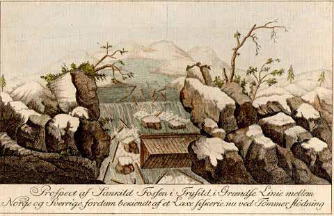 sockenpräst i Trysil beskrev i sin bok Beskrivelse over Trysil Præstegjeld i Aggershus Stift i Norge (Smith 1784) utförligt om laxfiskets betydelse i Trysil och Sandkilfossen på gränsen mellan