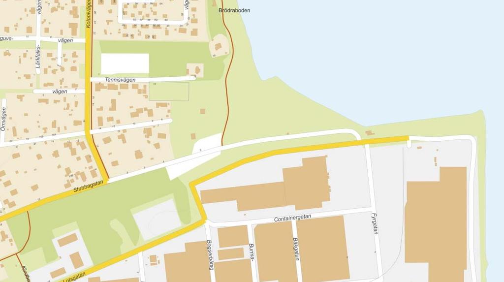 PLATSENS FÖRUTSÄTTNINGAR Mark och bebyggelse Nya Täppetstranden är ett delvis utfyllt och anlagt strandområde för idrott, evenemang och friluftsbad norr om Åhus hamn.