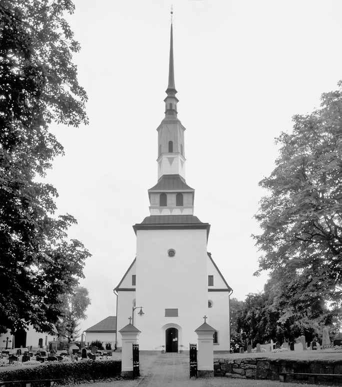 Fig. 3. Horns kyrka, byggd 1753, fick formen av en enkel salkyrka. Sakristian dimensionerades för skriftermål med många deltagare, som därefter gemensamt deltog i nattvardsfirandet.