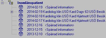 Spärrade journaluppgifter Förklaring av ikoner/symboler i Infomedix Vad