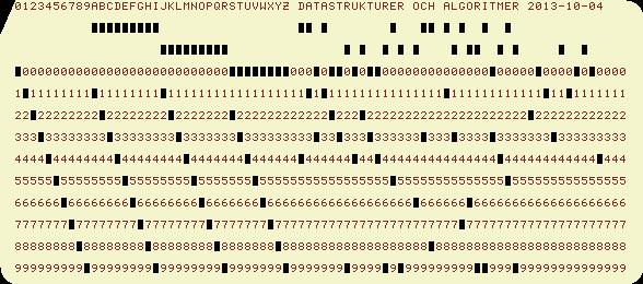 Modernt hålkort från IBM Producerat av WWW Virtual Punchcard Server Så det är därför skalfönster har 80 kolumner! 9.