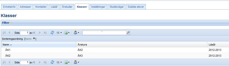 Har du en klassbeteckning som behöver ändras i UEDB på en hel klass gör man det genom att: Logga in och gå till Organisation -Enheter.