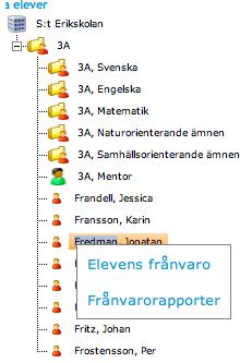 Flik 1; Anmäl heldagsfrånvaro här kan du se historiken över de anmälningar som är gjorda på eleven under aktuellt läsår. Du kan också lägga in nya, ändra och ta bort heldagsanmälningar i den här vyn.