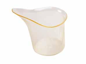 Diameter: 19 cm, 160 g, vit värme tålig melaminplast. Ergonomidesign.