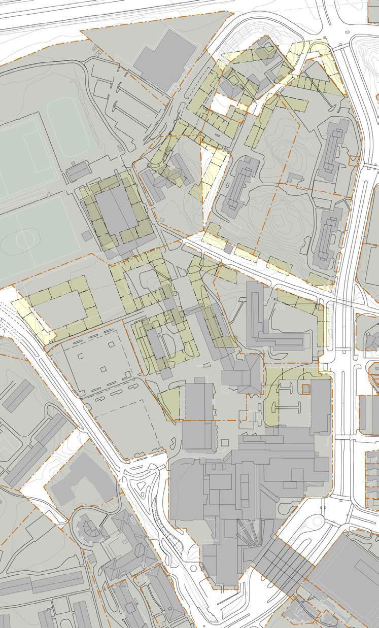 46 kvalitetsprogram för Norra Tyresö Centrum december 2013 GENOMFÖRANDE GENOMFÖRANDE BEFINTLIG SITUATION Ägandestruktur och verksamheter Fastigheterna Forellen 4, 15, 16 samt Bollmora 2:1 och 1:94