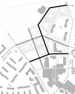 I strategiska lägen, vid torg, mindre platsbildningar, parker och korsningar, byggs lokaler i större utsträckning direkt. Bostädernas hvuudentréer är alltid förlagda mot gatan.