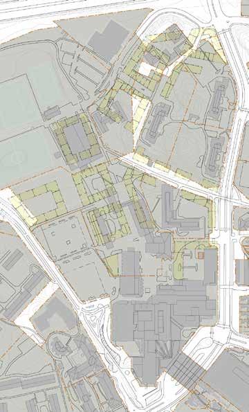 46 kvalitetsprogram för Norra Tyresö Centrum juni 2014 GENOMFÖRANDE GENOMFÖRANDE BEFINTLIG SITUATION Ägandestruktur och verksamheter Fastigheterna Forellen 4, 15, 16 samt Bollmora 2:1 och 1:94 ägs