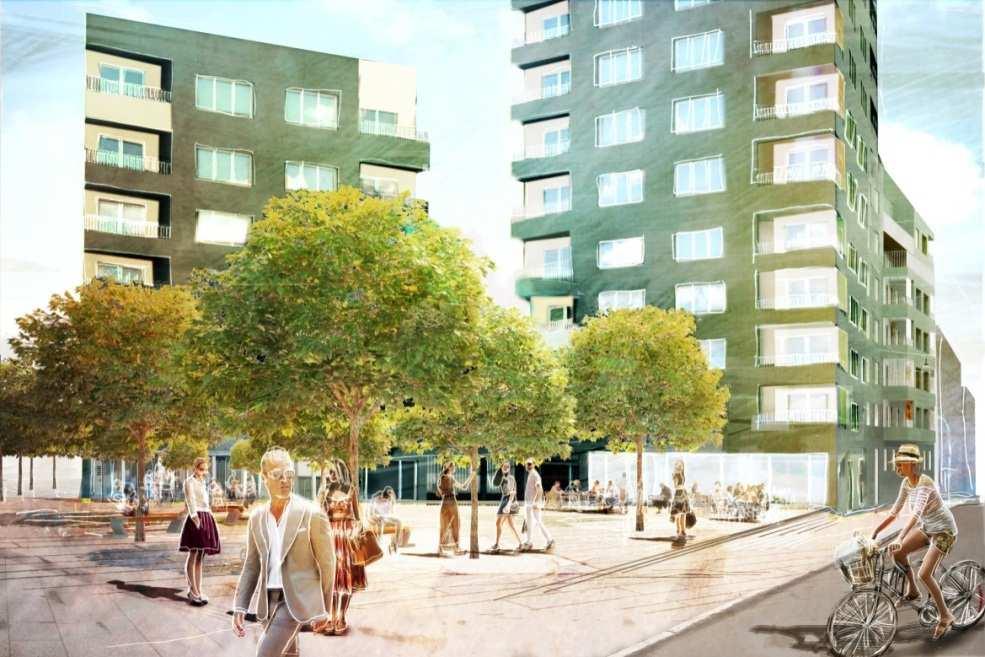 Sida 9 (18) Illustration Norra torget, vy från sydväst.