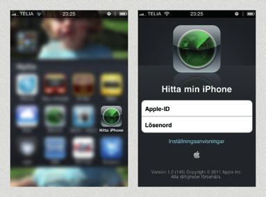Bra att veta Det ﬁnns appar där du kan se var dina vänner beﬁnner sig och de kan se var du är. Hitta min iphone är ett program som gör det möjligt att spåra din ipad.