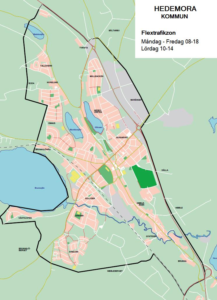 31(62) Figur 12. Exempel, Hedemora flextrafikzon.