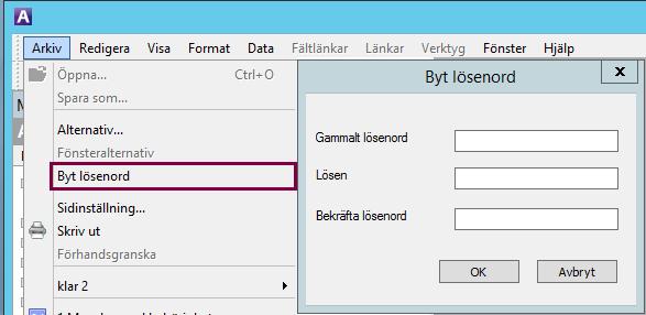 2017-04-05 11 / 80 1.4 Byta lösenord Efter första inloggningen kommer du tvingas att byta till ett eget lösenord. Välj ett lösenord med minst åtta tecken. Bekräfta och tryck OK.