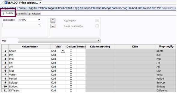 2017-04-05 22 / 80 Se förklaring av begrepp i sökrutan nedan: Kolumnnamn Visa Delsum Sortera De kolumnnamn sökningen ska omfatta Hur kolumnnamnen ska presenteras Summering (om ikryssat)