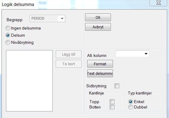 2017-04-05 24 / 80 Ta bort alla fält Egenskaper Logik delsumma Tar bort alla fält från skärmbilden Inställning. Användbart när man vill skapa om frågan från början.