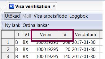 specifik konteringsrad i en redan skapad verifikation.