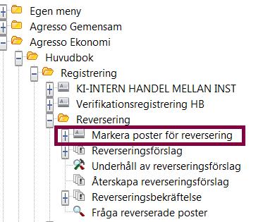 Raden du valt att omkontera ligger nu som en korrigerad rad i verifikationsregistreringsbilden.