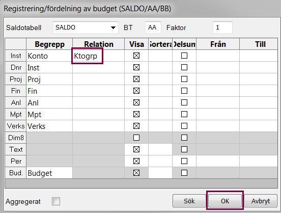 2017-04-05 49 / 80 Budgeten är nu inlagd och välj spara genom att trycka F12.