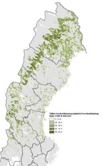 KNAS. Inom analysområdet finns det 16 miljoner hektar produktiv skog enligt Riksskogstaxeringen Den totala arealen