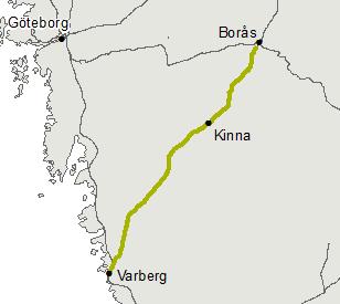 Viskadalsbanan Nedsättning Skene-Varberg, km