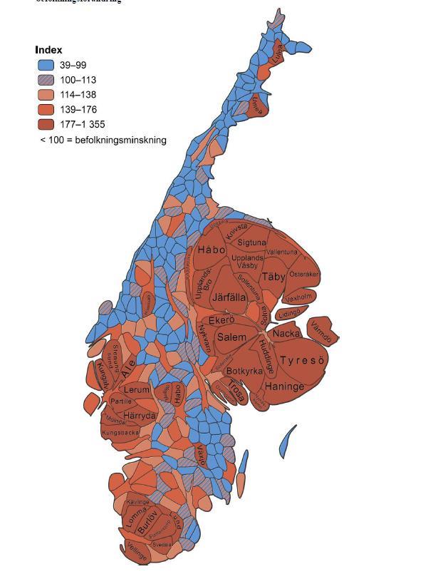 Befolkningsförändring 1950 2010.