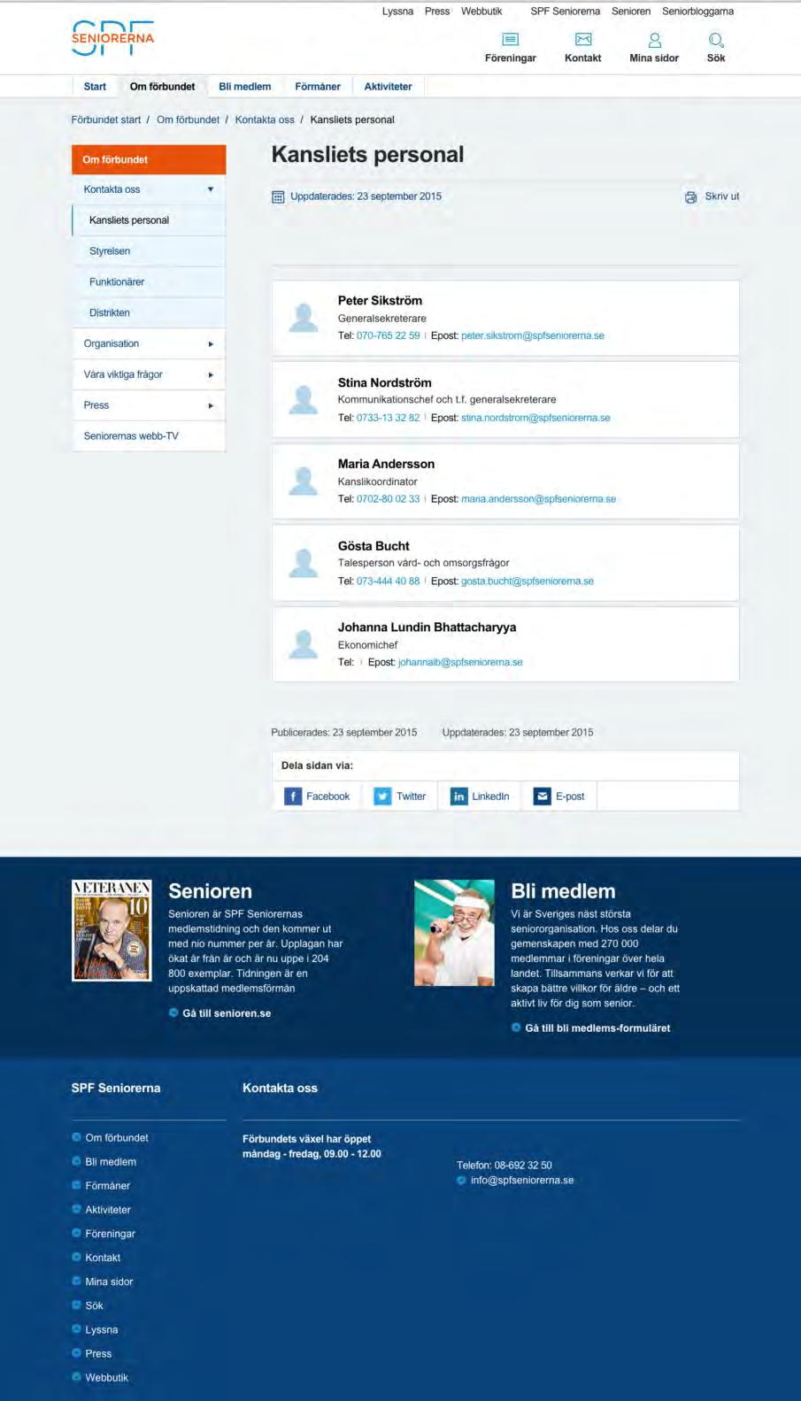 Skapa och redigera en kontaktpersonsida Introduktion En kontaktpersonsida används för att visa