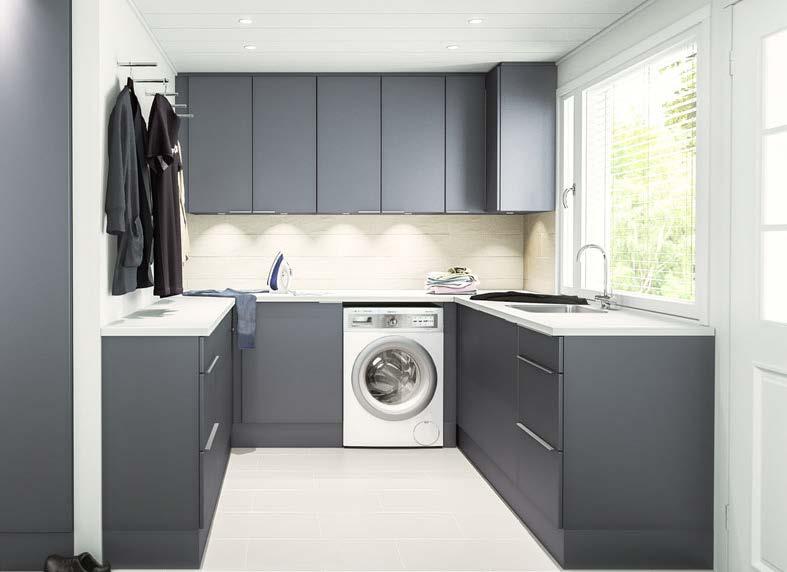COMBI Combi-serien är vår badrumsmöbel med plats för tvättmaskin.