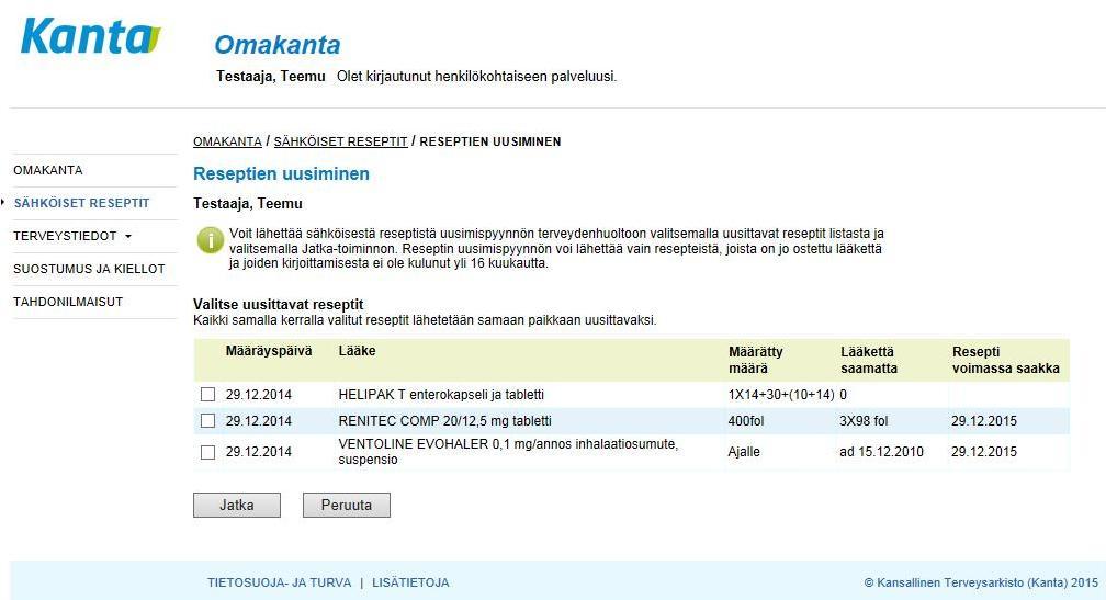 Insändande av begäran om förnyelse
