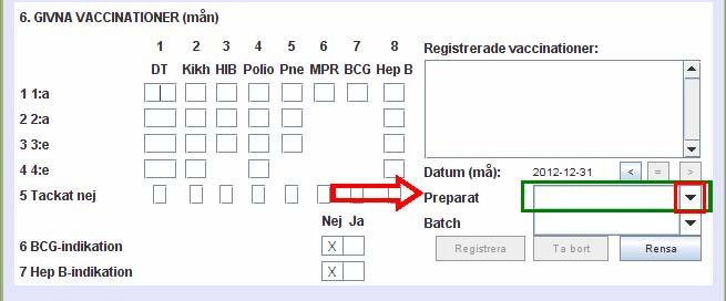 2 Vaccination av barn folkbokförda i Uppsala län 1. Registrering av vaccinationer, utförda på BVC i Uppsala län, på barn folkbokförda i Uppsala län (barn som finns i Basta), görs i sektion 6. 2.