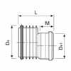 Dagvattensystem, IQ Övergång Övergången har en muff som passar IQ rör spetsända och en spetsända som passar i en muff för slätrör Ultra Classic M 2415067 1056871 200/225 255 100 ösa 2415068 1056872