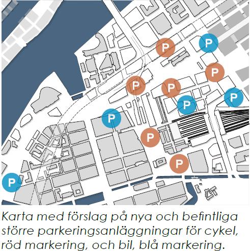 Den synpunkt som kvarstår från det remissvar är att Parkeringsbolaget gärna ser att parkeringshusen i området samnyttjas i så stor omfattning som möjligt, på så sätt kan antalet parkeringshus hållas