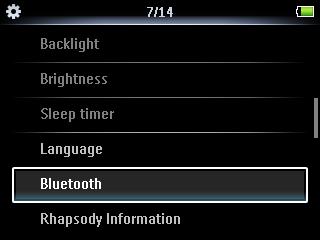 3 Välj Aktivera Bluetooth för att aktivera spelarens Bluetooth -funktion. 4 Tryck på 3 eller 4 och 2; och välj Anslut till.